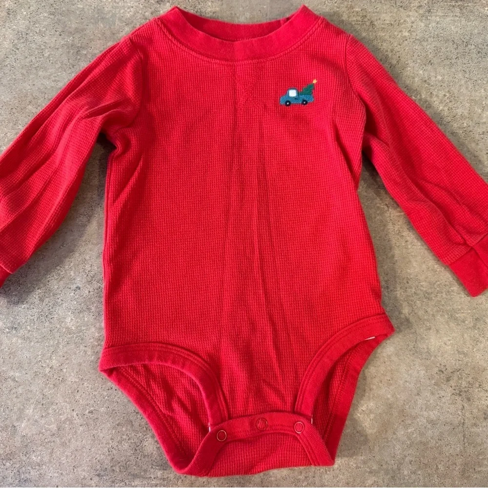 Carter's - Size 12 Month Red Bodysuit with Christmas Design
